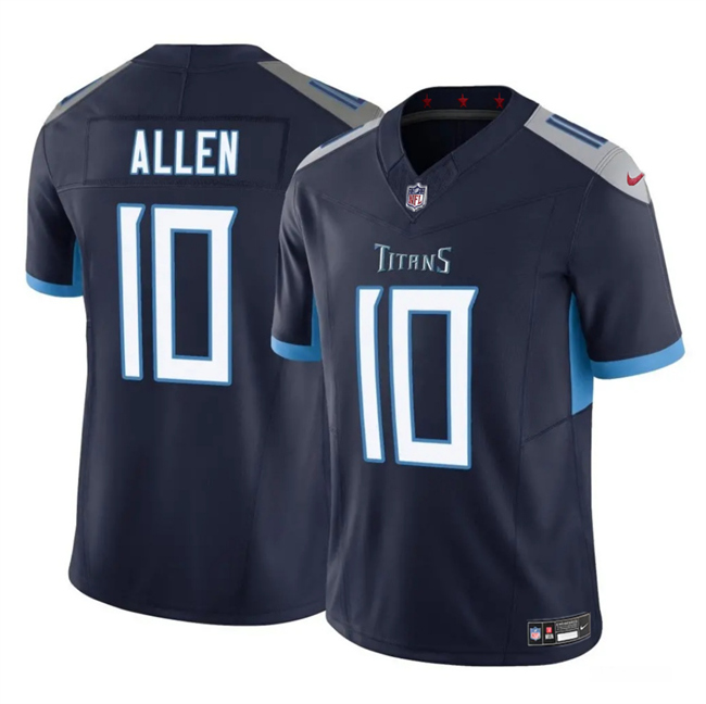 Men's Navy Tennessee Titans #10 Brandon Allen 2025 F.U.S.E. Vapor Limited Stitched Football Jersey